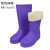 定制EVA泡沫雨靴夏季男女高筒防水鞋男女水靴厨房防滑耐油靴 EVA高筒紫色棉靴 39