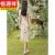 恒源祥红石榴2024夏季新款年轻款新中式高级感素雅日常少女连衣裙装 红石榴 XL