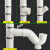 PVC三通带检修口 开口三通PVC补漏片110 75变径50哈夫节排水管补 75x50开口斜三通(长款)
