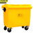  京洲实邦 中间脚踏120L 加厚医疗垃圾桶医院 黄色垃圾箱 带盖废物收纳桶JZSB-1011