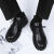 踏驰红蜻蜓皮鞋男款夏季2024新款商务休闲英伦风男士大头潮鞋马丁靴男 黑色(普通款H02) 普通款H02 39