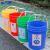 希万辉 无盖垃圾桶商用餐饮户外彩色塑料分类垃圾收纳桶【无盖18L红色/有害垃圾】XWH0666