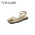 TATA  GLARE女鞋2023夏季法式复古风半包头一字扣带气质百搭凉 杏色 34
