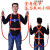 五点式安全带全身户外耐磨高空作业双钩保险防坠落套装安全绳 全身2.5米双小钩缓冲式