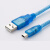 呗哩兔适用 松下AFPX FP0R FP-XH 系列PLC编程电缆数据下载线USB-mini 透明蓝带屏蔽磁环 5m