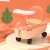 babyjianle儿童多功能洗澡座椅宝宝餐椅吃饭饭桌收纳滑滑车三合一婴幼儿浴凳 橙色洗澡椅+PU垫+托盘