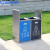 蓝鲸环卫【304不锈钢需定制】不锈钢户外分类垃圾桶LJHW-9298