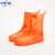 中环力安 双排扣成人雨鞋防尘防水雨鞋套 PVC厚耐磨便携式中筒雨鞋套B 橙色 44/45