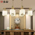 长裕现代简约新中式餐厅吊灯长方形茶室灯创意中国风仿古客厅实木灯具
