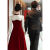 QCKZ敬酒服新娘回门服刺绣2023新款高级感酒红色订婚礼服连衣裙中式旗 酒红色中长款 S