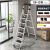 梯子阁楼专用结实简易安全加厚室内用的伸缩户外室外电工衣柜 新款升级加厚碳钢-白色-7步(大踏 板20cm)