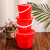 适用于百货红色油漆桶鸡蛋喜蛋小红桶塑料水桶涂刷儿童调漆桶工业 红色有盖25L