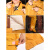 加厚电焊工作服防烫皮衣耐高温大码防护防阻燃隔热焊接皮裤 黄色有内衬皮上衣 L
