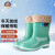 上海牌雨鞋女士中筒可拆卸棉套防寒舒适PVC耐磨防滑防汛劳保工业防护耐腐蚀耐酸碱食品加工鞋SH559A 绿色 36