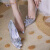 菲伊斯莉品牌灰姑娘水晶鞋女春夏秋款新款尖头细跟新娘高跟中跟婚鞋 银色-5cm 36