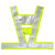 反光背心LED带灯反光马甲工字型V字型服反光衣骑行反光服 电池款：V型黄色（普通款）