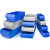 分隔式塑料零件盒螺丝盒工具收纳盒物料盒汽车零件箱分格盒元件盒 小号 300*117*90mm 蓝色
