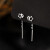 两世欢S999足银星星耳钉耳线小众设计高级感流苏耳饰生日纪念礼物送女友 S999双星耳线一对+玫瑰花礼盒