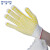 稳斯坦 WST527 劳保手套（12双）点塑纱线加厚耐磨点胶棉纱 点珠涂胶纱线手套 黄色