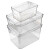 海斯迪克 HKCL-244 桌面提手PET收纳盒 高透明塑料防尘收纳箱 大号360*270*220（1个）