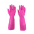 宁斯福WJ-66乳胶橡胶防水清洁手套洗碗洗衣保洁劳保手套38cm粉色M码