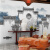 梯橙3D中式意境水墨山水壁画徽派马头墙建筑背景墙纸饭店装修墙布壁纸 (拼接)加厚无纺布