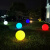 适用led发光圆球灯花园草坪球形户外景观装饰充电园林地灯 100cm七彩遥控充电