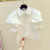 陆际（LUJI）2023夏季韩版气质大泡泡袖翻领纯色短款衬衫女休闲洋气衬衣潮 白色 M