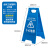 元族 a字牌小心地滑禁止停车警示牌正在维修施工台阶清洁清扫中提示牌  蓝色款小心地滑;61x30cm