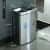 不锈钢分类垃圾桶电梯口商用大容量商用公共场合双通连体果皮箱 方形砂银钢 30升+30升