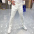 杜宾爵欧洲站白色牛仔裤男士2024新款潮流简约纯色百搭弹力修身小脚裤子 白色 28 2尺1