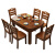 林氏家居实木餐桌椅组合现代简约小户型吃饭桌子家用圆桌可伸缩折 一桌十椅 1.5白色地中海