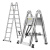 升级款全铝伸缩梯子折叠梯加厚人字梯工程梯多功能升降梯 全铝款单边直梯2.9米