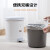 茶花垃圾桶带盖脚踏式6L厨房办公室塑料分类清洁收纳圆型废纸篓客厅卫生筒 1502