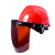 LISM飞溅头戴式电焊防护罩烧焊工面罩护脸耐高温面屏防安全帽打 红帽子+透明面屏