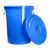 孔柔大号圆形垃圾桶户外环卫工业大容量家商用厨房厚带盖塑料收纳桶 60升蓝色有盖袋子