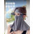 夏季防晒面罩遮全脸帽檐一体薄脸基尼女紫外线骑行透气冰丝口罩 黑胶帽檐加长面罩-气质灰UPF50
