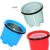 加厚拖把甩干桶通用手压拖把甩水桶旋转拖把桶脱水篮单桶单筒 加厚款蓝色塑料篮