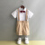 GOKU男童礼服套装幼儿园演出服背带裤夏季小主持人儿童西装毕业服花童 黑色 80（建议体重15-20斤）
