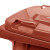 兰诗LAUTEE 大号户外分类垃圾桶 240D-4 240L棕色湿垃圾 物业环卫可挂车垃圾桶可定制