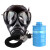 普达 防毒面具全面罩过滤式自吸防硫化氢 8号P-H2S-3蓝滤毒罐+导管PD-4003