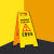 黄色人字形当心字告示牌地面标示牌警示牌提示牌 工作进行中 29X60CM