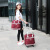 名门君悦行李袋带轮拉杆包女大容量帆布旅行袋新款时尚手提韩版短途商务 紫色手提包(没轮子拉杆) 中号2轮(单向轮)