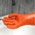 海斯迪克 颗粒止滑手套 耐磨耐油耐酸碱 棉毛浸塑手套 虎口加固 防滑手套HK-5019 橘色1双