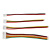 XH2.54mm端子线电子连接器电源线接插件红黑彩色排导线2p3p4p5p6p XH2.54-4Pin 单头 长10CM