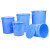 得豫工品 塑料大水桶 圆形收纳桶 酒店厨房储水桶 蓝色100L带盖