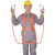 五点式高空安全带双背全身保险带建筑工地户外作业防坠安全绳套装 国标双大钩2米半身式