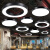 灯具吊灯圆形圆环led现代简约酒店大堂工业风圆圈工程环形定制 白色空心直径40厘米-38瓦