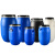 加厚法兰桶60升铁箍桶50L发酵桶60公斤大圆桶废液家用水桶 60L蓝色特厚法兰桶 全新料