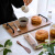 CH日式咖啡厅家用早餐面包点心寿司相思木托盘茶盘长形双耳带把 相思木托盘-黑色把手小号